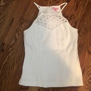 NWOT - beautiful white sleeveless 100% cotton shirt!
